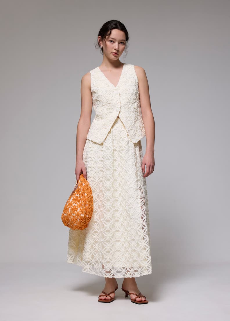 PARTIMENTO WOMAN ♥ LACE FLARE MAXI SKIRT/追跡付 Lace High Waist Flare Maxi Skirt | Love, Bonito SG