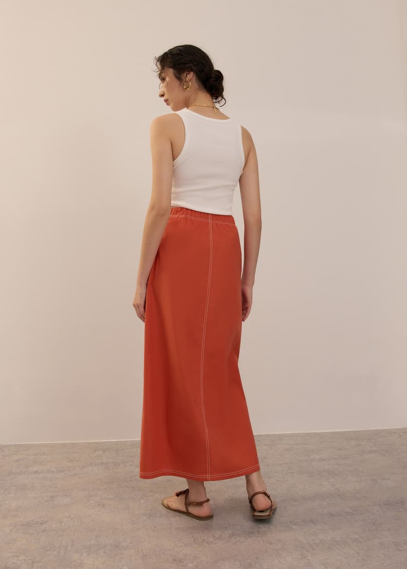 Elastic High Waist A-line Maxi Skirt | Love, Bonito INTL