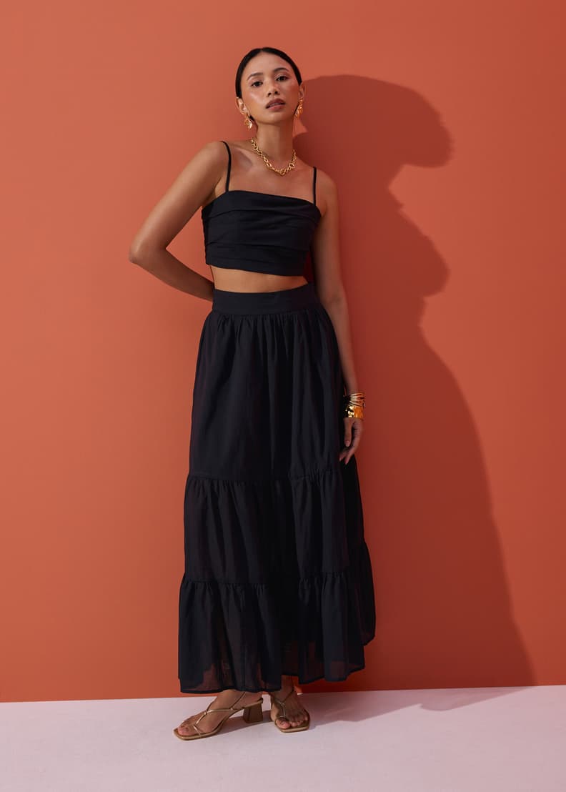 Cotton Flare Maxi Skirt in Desert Haze | Love, Bonito SG