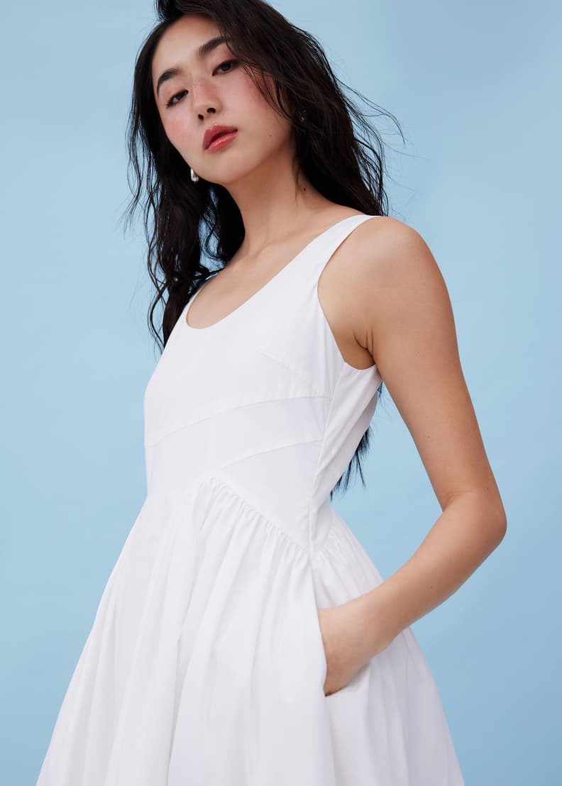 Cotton Fit & Flare Midaxi Dress | Love, Bonito US