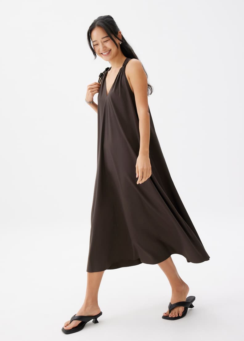 V-neck Trapeze Midaxi Dress | Love, Bonito SG
