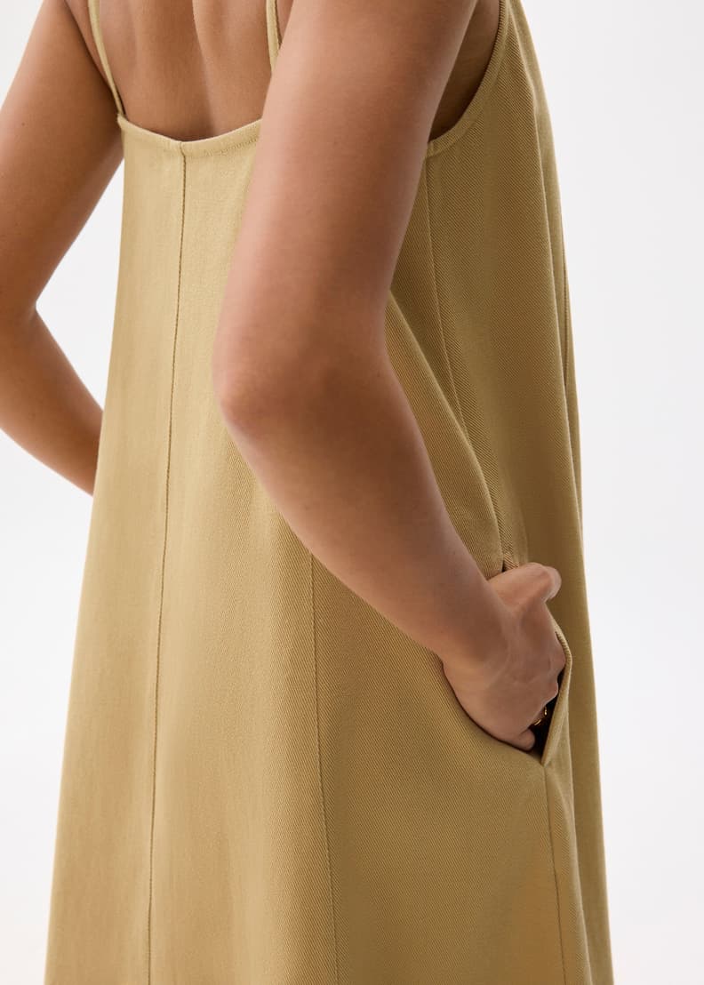 Cotton V-neck Trapeze Midaxi Dress | Love, Bonito SG