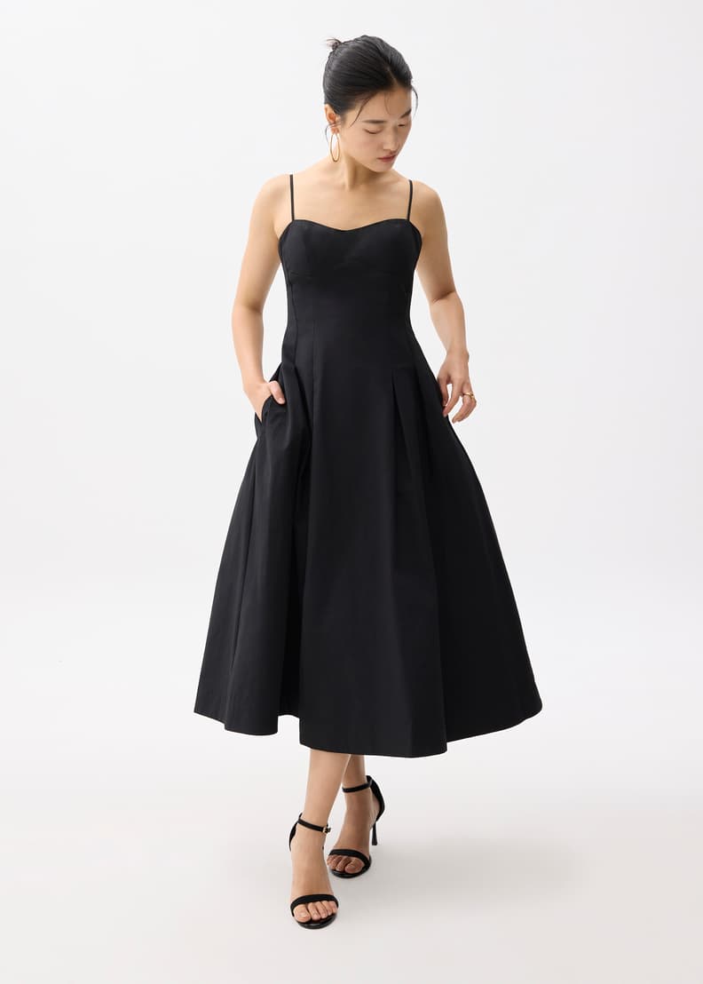 Padded Bustier Fit & Flare Midi Dress | Love, Bonito US