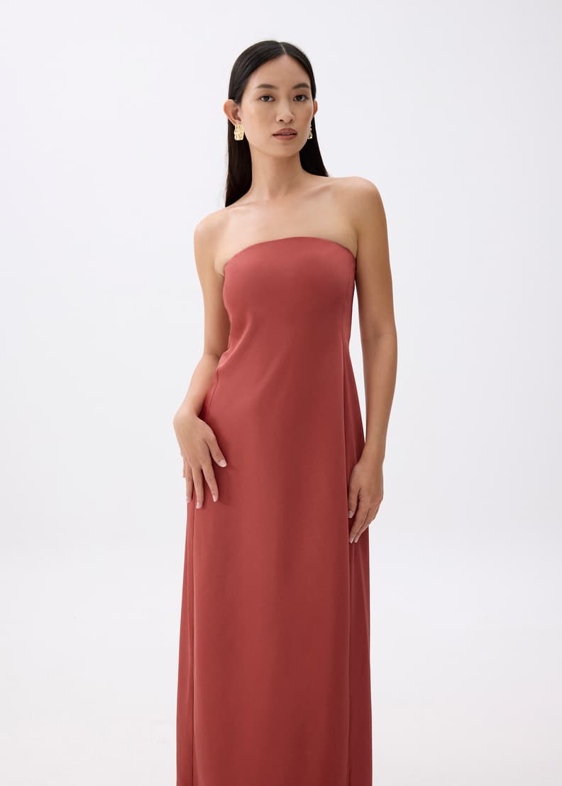 Padded Satin Tube Maxi Dress | Love, Bonito US Padded Satin Tube Maxi Dress | Love, Bonito US