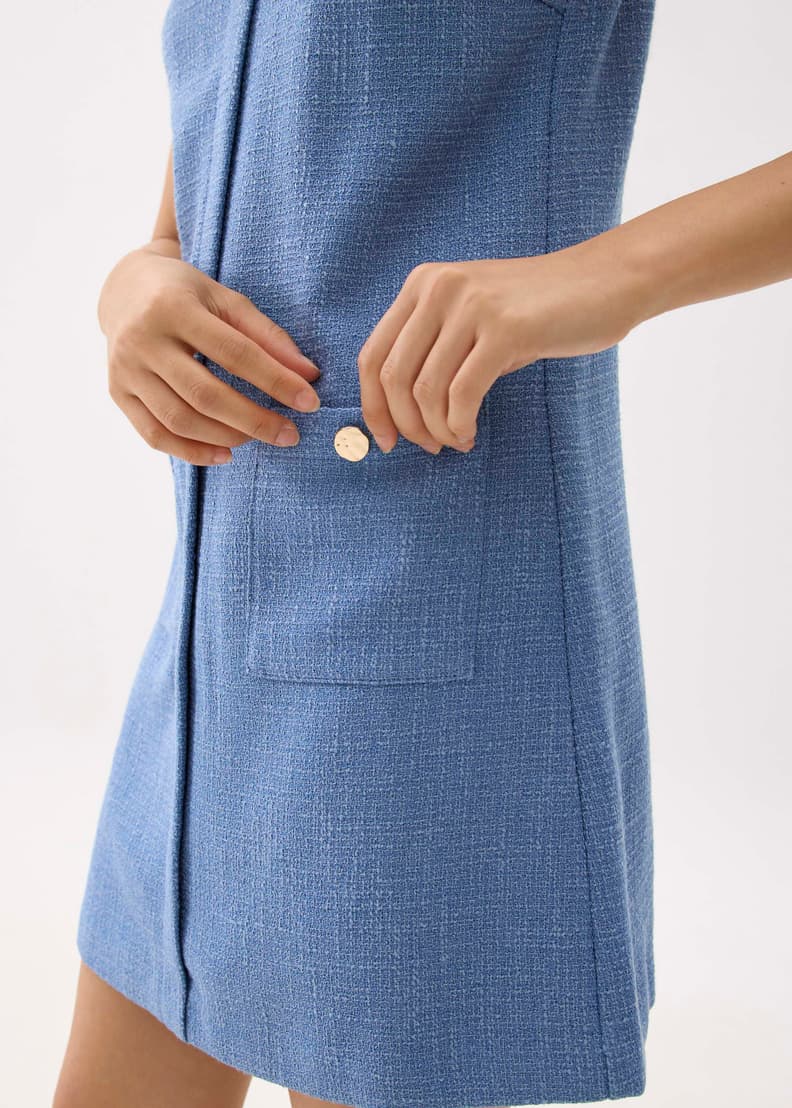 Tweed Scoop Neck Shift Mini Dress | Love, Bonito SG