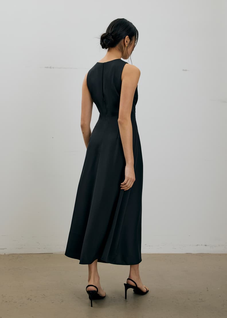 Satin Pleated Bias Cut Maxi Dress | Love, Bonito HK