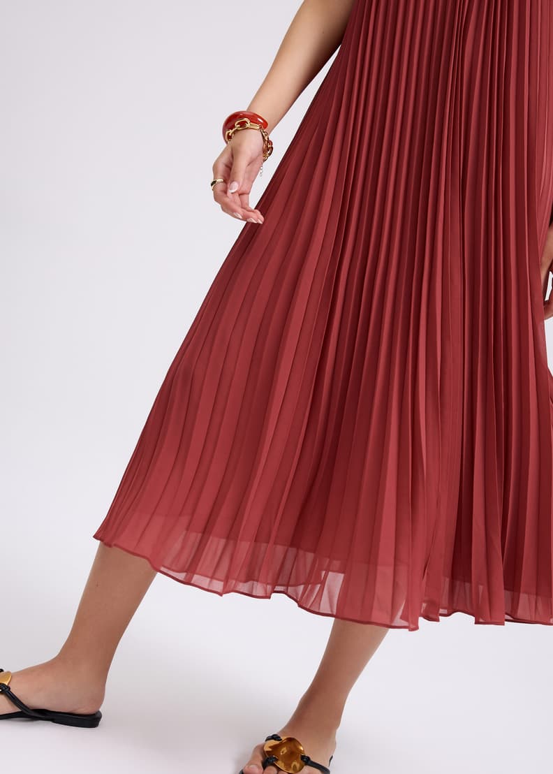 その他 Soleil de minuit Pleated Trapeze Halter Midaxi Dress | Love, Bonito SG