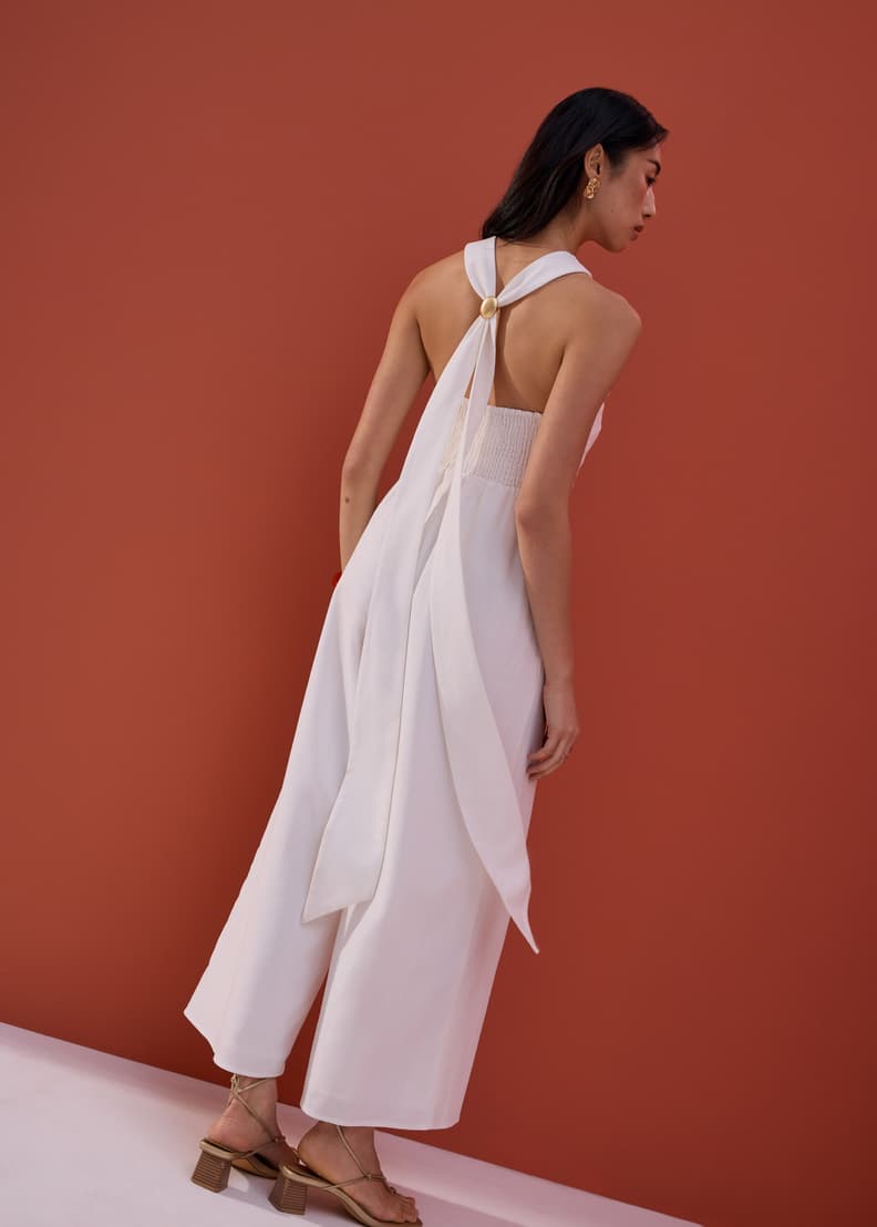 Padded Multi-way Linen Halter Jumpsuit | Love, Bonito INTL
