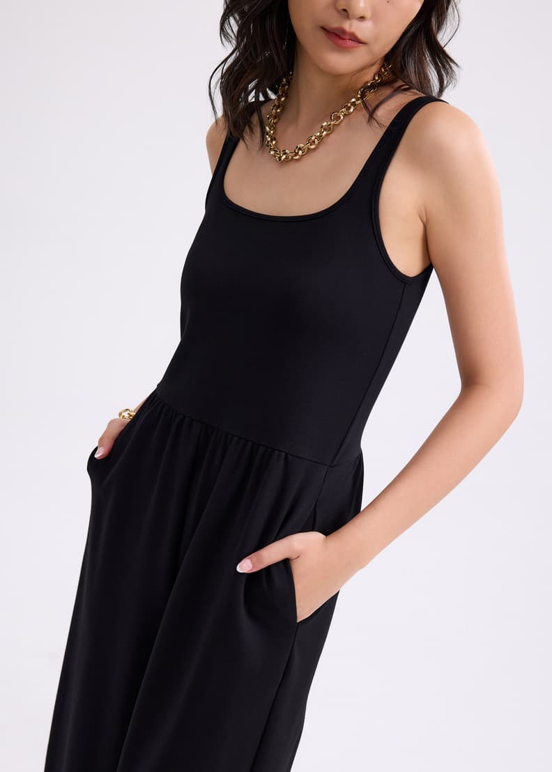 【美品】BB FRILL JUMPER LONG Meliza Padded Halter Straight Leg Maxi Jumpsuit | Love