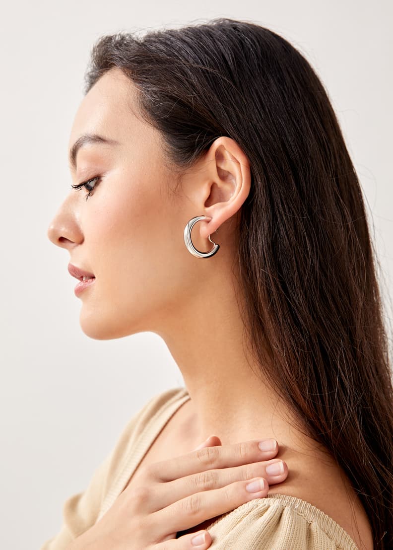 Gold cuff cheap hoop earrings