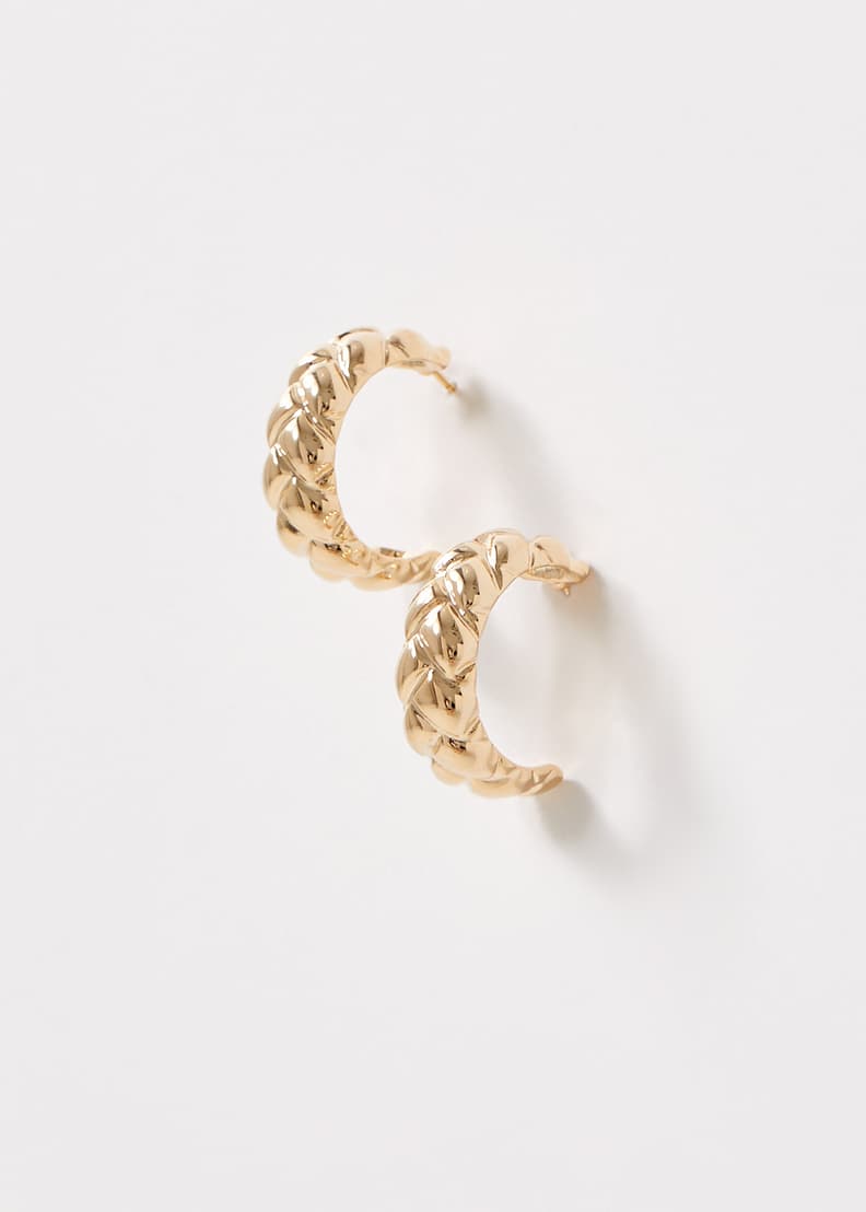 Gold crescent moon hoop earrings best sale