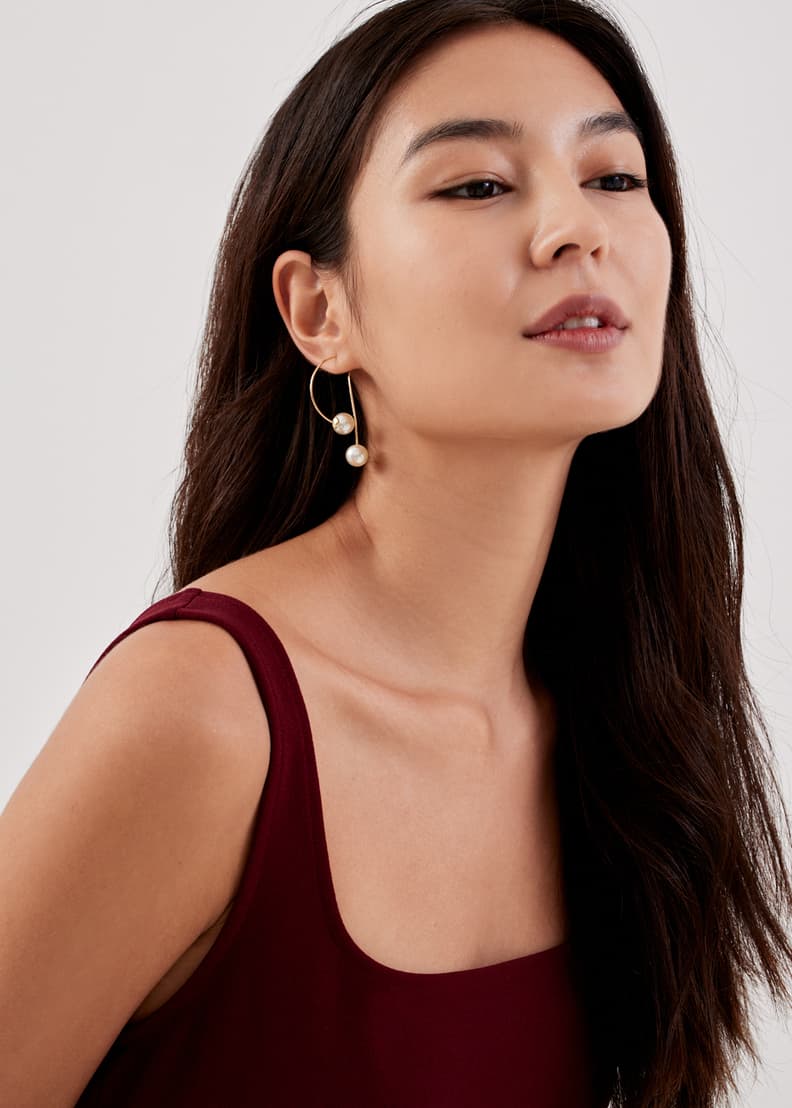 Double sided hotsell hanging earrings
