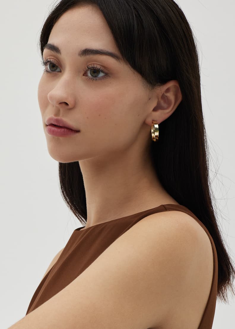 Chunky top hoops earrings