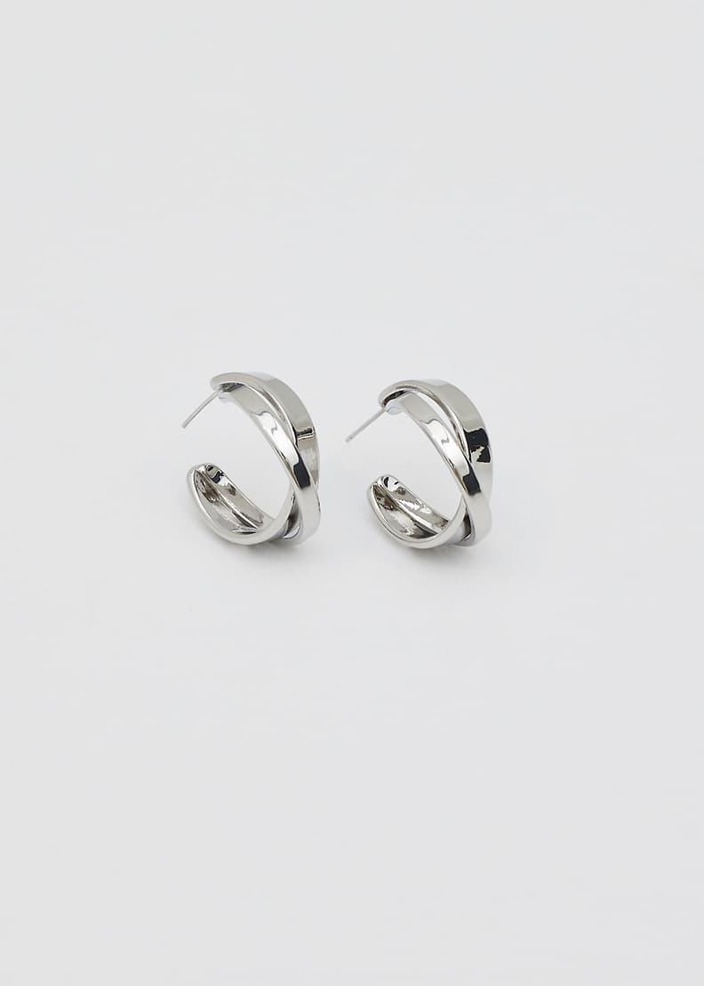 Chunky small silver hoop earrings on sale