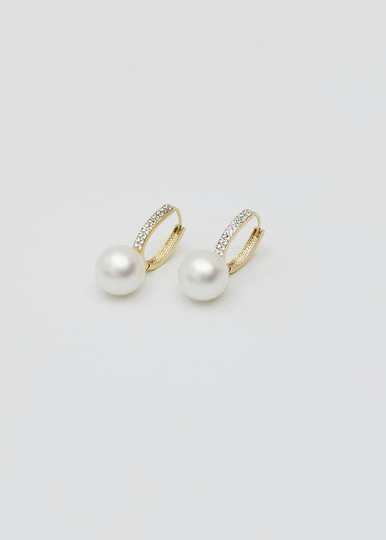 Gold and pearl clearance earrings