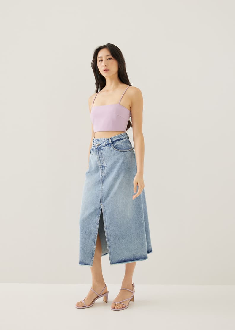 Elasticated waist denim skirt size 20 top
