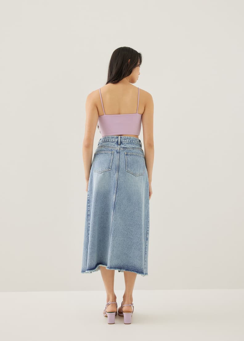 A line best sale midi jean skirt