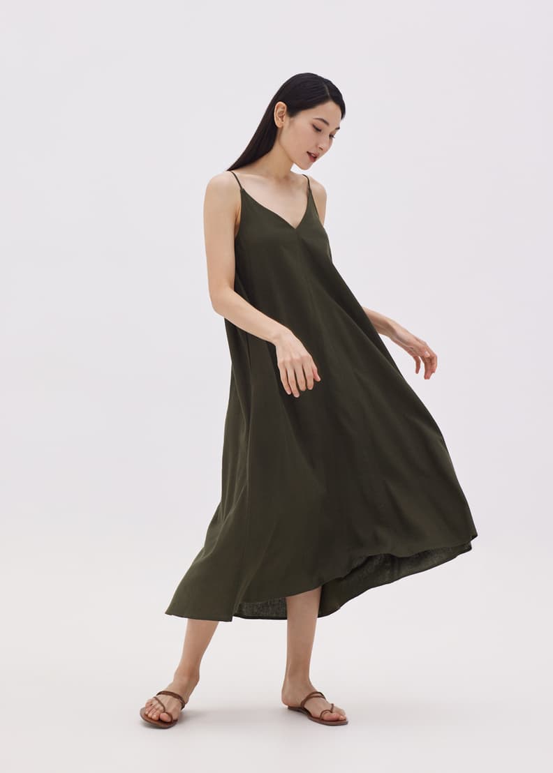 Linen trapeze dress new arrivals