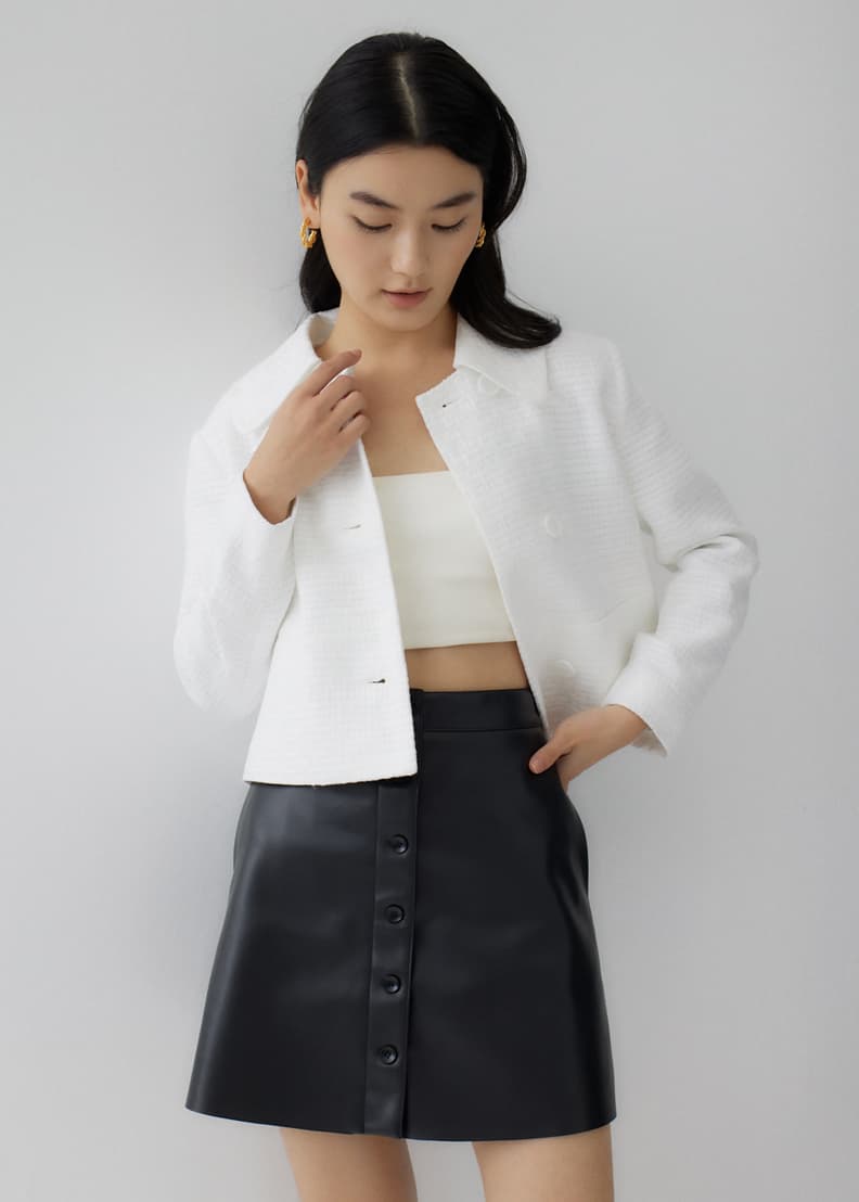 Jacinta Tweed Button Front Jacket