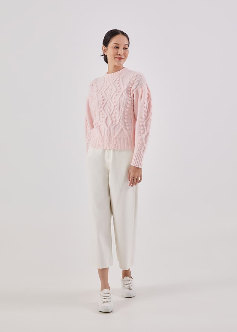 Buy Rylie Cable Knit Puff Sleeve Jumper @ Love, Bonito Singapore | Shop  Women's Fashion Online | Love, Bonito SG