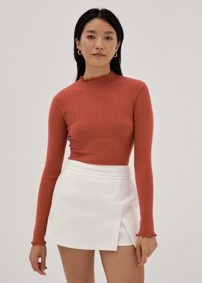 Turtleneck knit top top