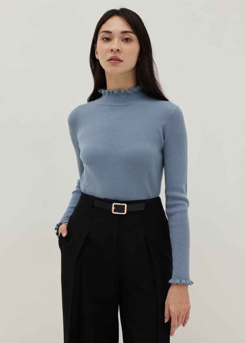Ruffle clearance hem jumper