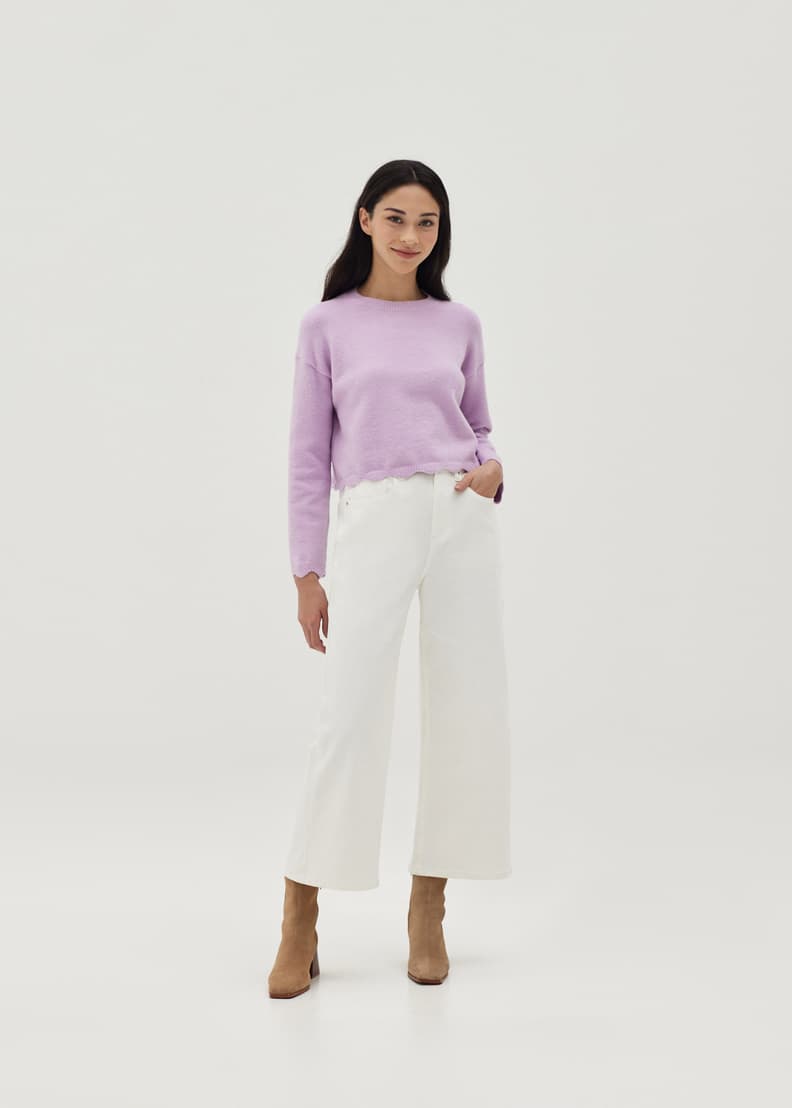 Buy Clea Wool Blend Scallop Hem Sweater @ Love, Bonito | Shop Women's ...