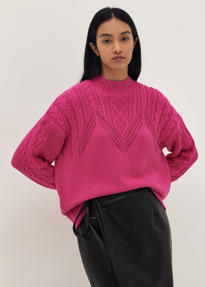 Pink sweater best sale oversized