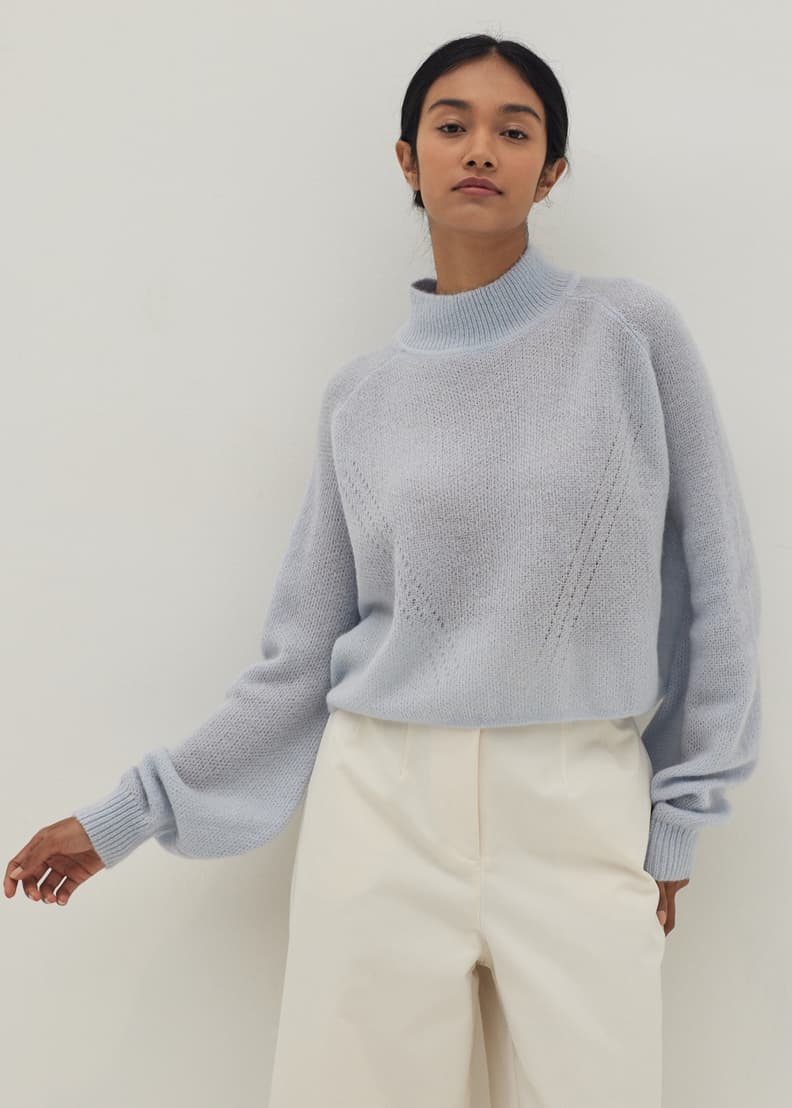 White angora turtleneck sweater outlet
