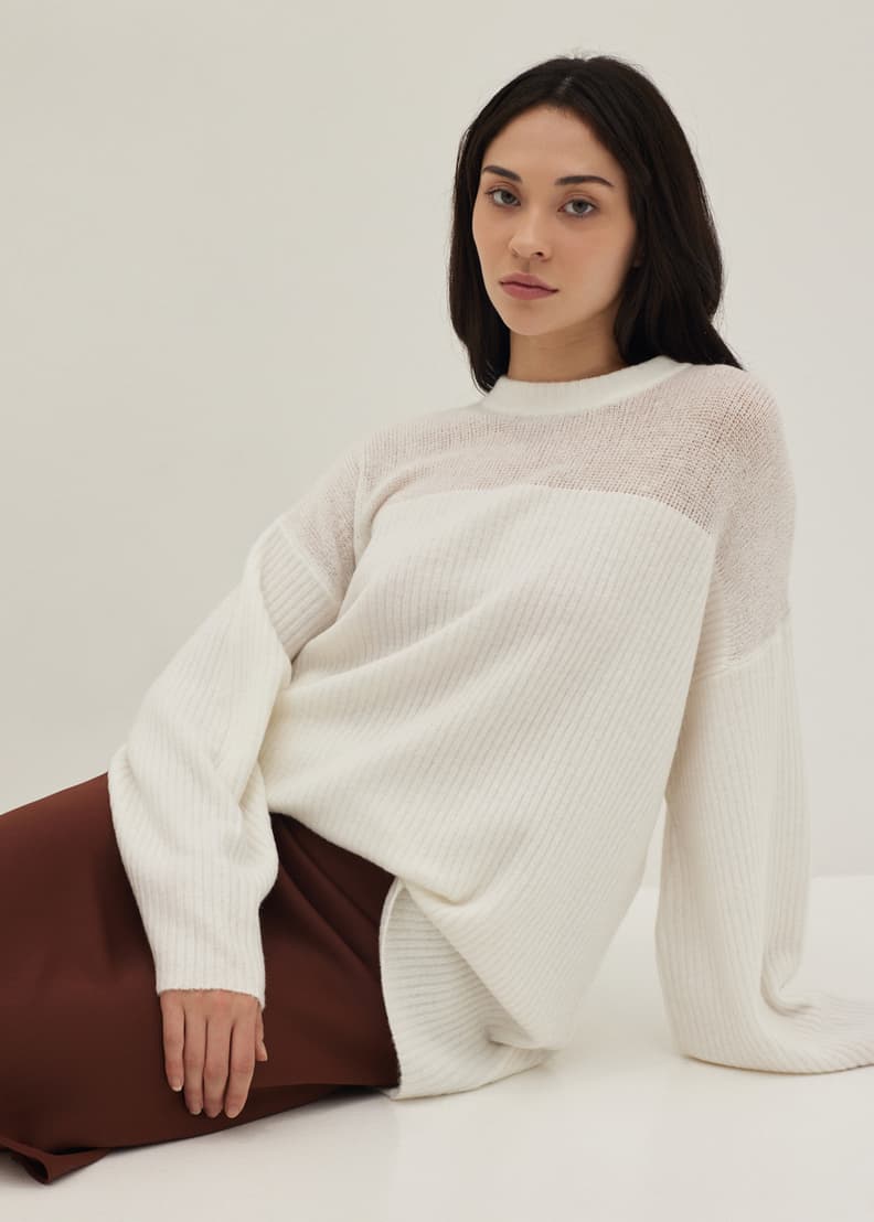 White wool sweater cheap