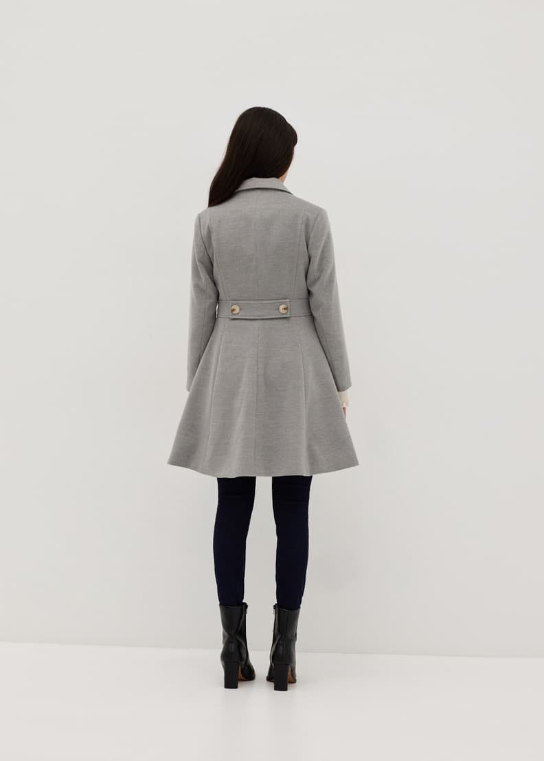 Grey fit and flare coat hot sale