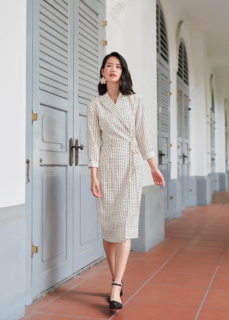 Tuxedo wrap dress store