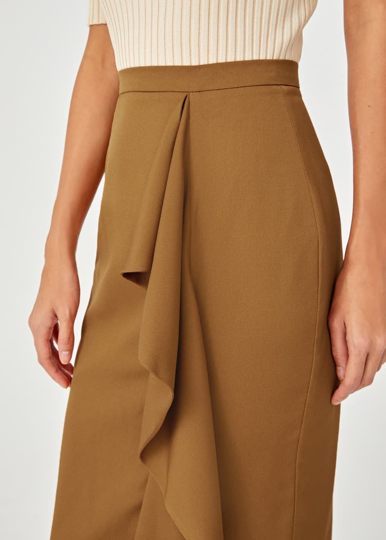 Buy Edith Drape Ruffle Pencil Skirt Love Bonito Singapore