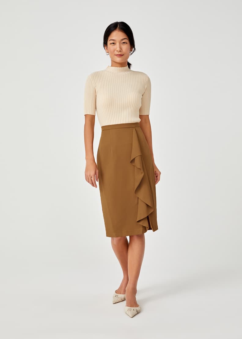 Tall brown pencil skirt 2025