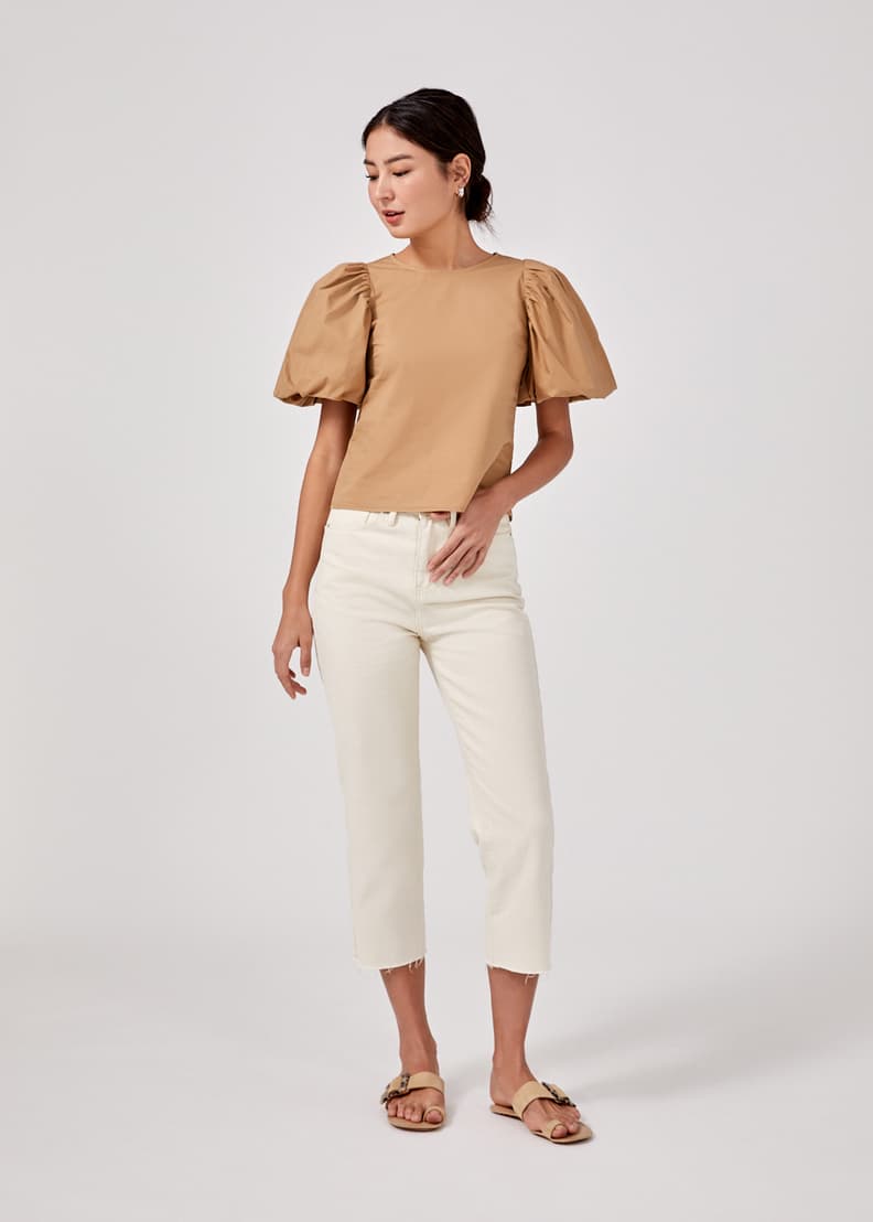 Linde Ruched Puff Sleeve Top | Love, Bonito Philippines