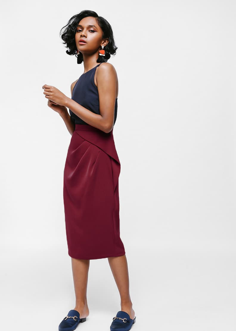 Lagyn Asymmetrical Ruched Skirt