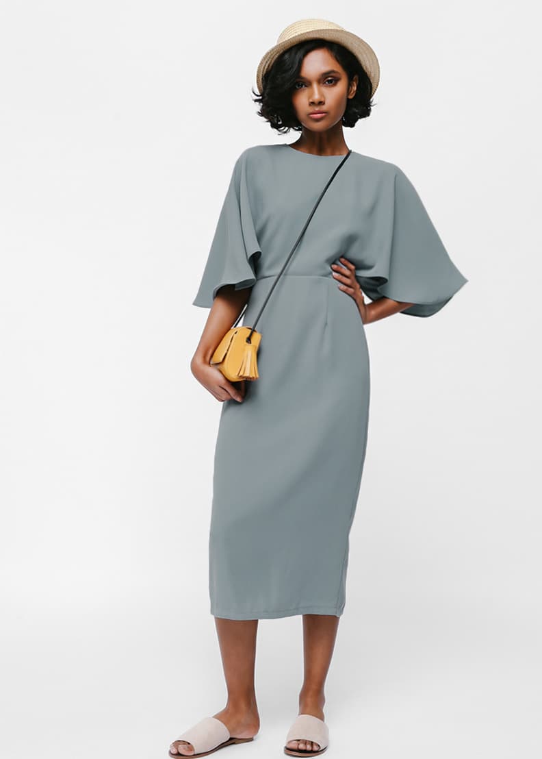 Structured cape dress top
