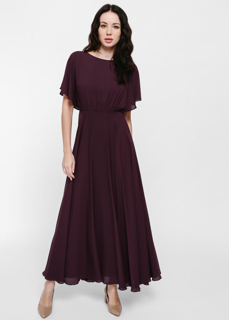 Buy Feldrine V-back Flutter Sleeve Maxi Dress @ Love, Bonito | Shop ...