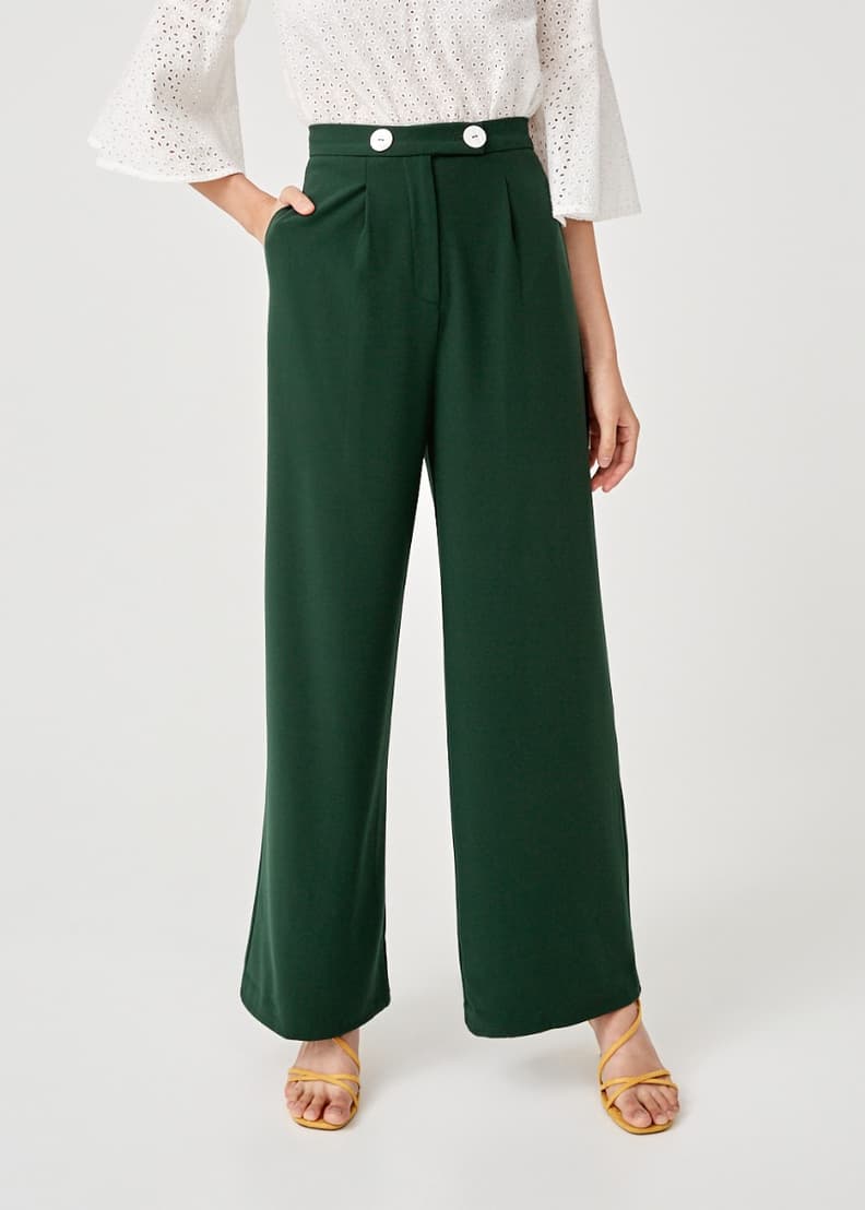 Button front 2025 wide leg pants