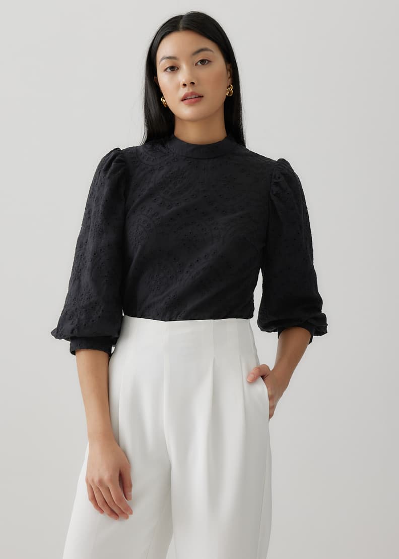 Balloon top sleeve blouse