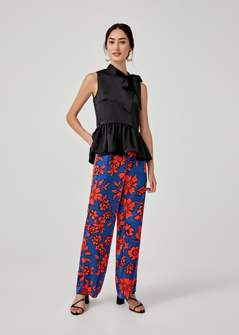 Alsie Satin Relaxed Peplum Top Love Bonito HK