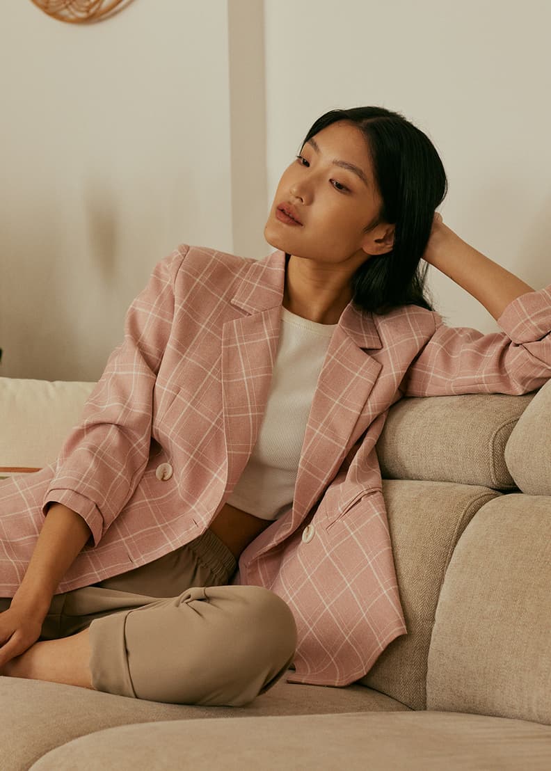 Shop Ambria Double Breasted Blazer Love Bonito SG