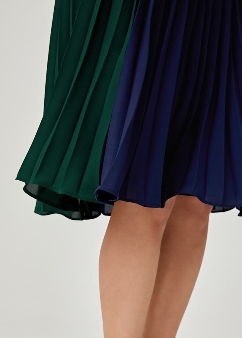 Alona Colourblock Pleated Midi Skirt Love Bonito US