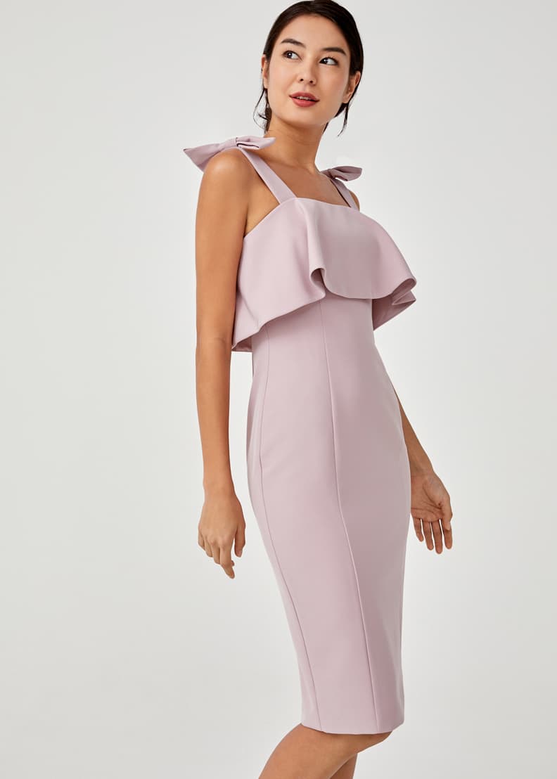 Meline side bow detail dress outlet