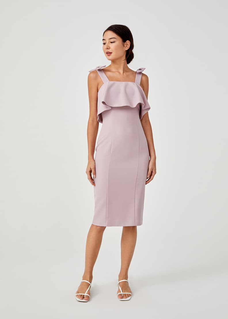 Meline side bow detail dress store
