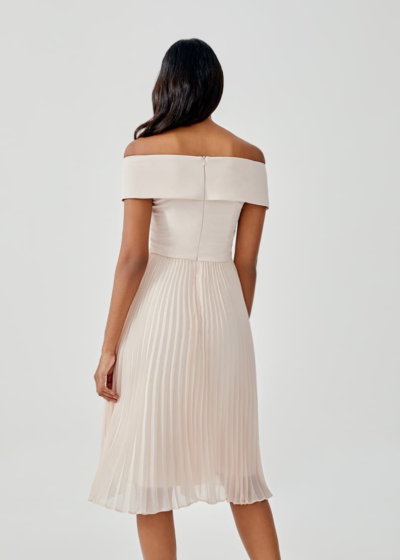 Ivanki Pleated Off Shoulder Midi Dress | Love, Bonito INTL