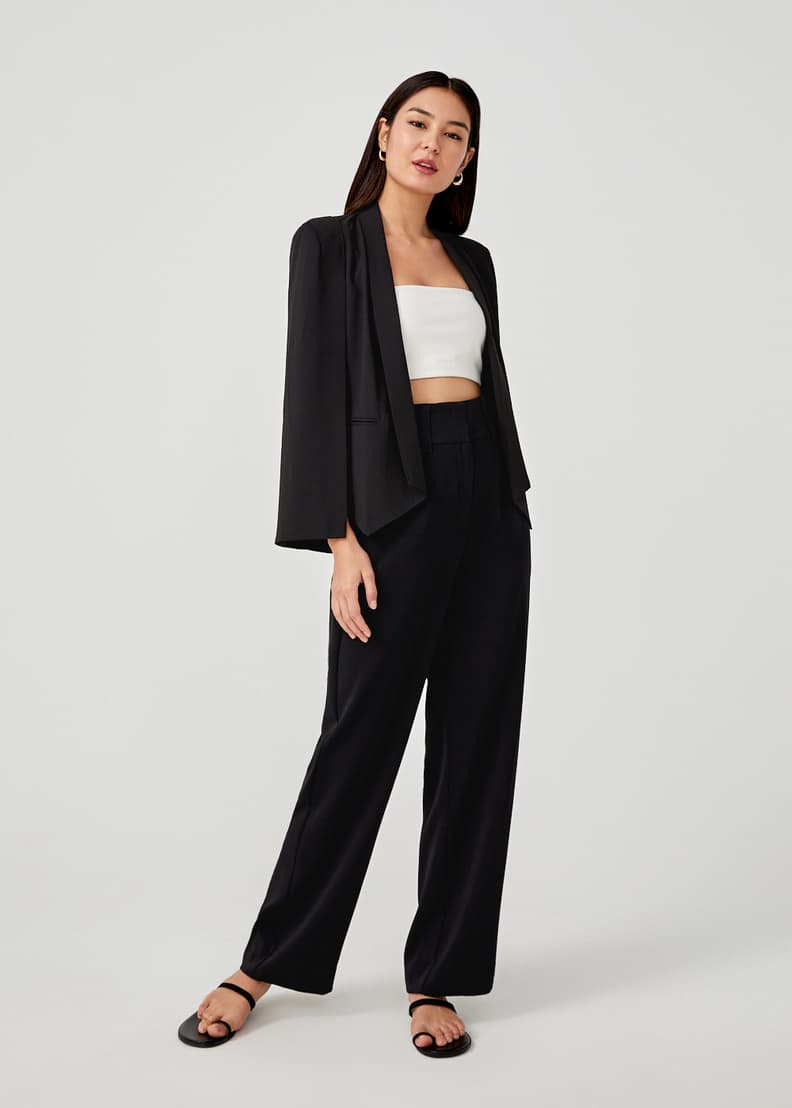 Cropped shop cape blazer