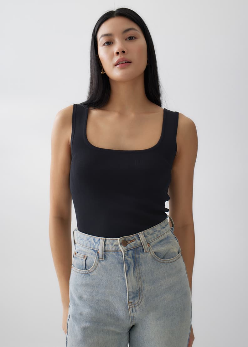 Quincy Square Neck Knit Tank | Love, Bonito SG