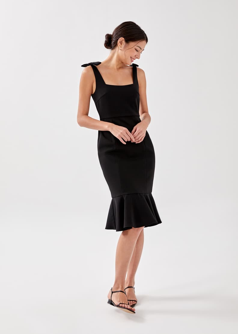 Trumpet hem midi dress on sale