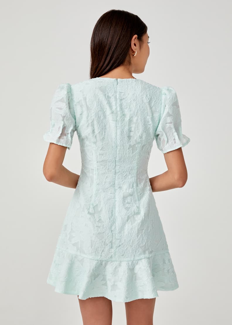 Short sleeve ruffle hem dress clearance